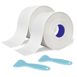 Caulk Tape - 2 Roll Waterproof Bathroom Caulking Tape for Shower, Toilet Edge Protector Bathtub, Sink | Self-Adhesive PVC Caulk Strip Sealant with Tool | Bathroom Decor & Accessories(1.5" x 10.5Ft)