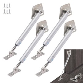 Biugaaufai 4 Pack 8 inch Gas Struts Cabinets Hinge with Screw, Premium 100N/22LBS Gas Spring Hinge for Cabinets, Desks & Drop-Front Desk with Slow Drop Feature