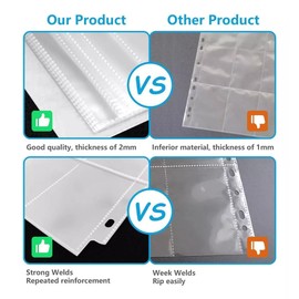 Yeeclot Hojas Para Almacenar 900 Tarjetas, 900 Bolsillos Carpeta de Tarjetas,Fundas Para Tarjetas De Béisbol De 3 Anillas,50 Páginas…