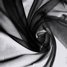 Manyshofu Black Organza Fabric by The Yard - 60 Inch Wide, 1 Yard Soft Sheer Fabric Silky Organza Tulle Fabrics Chiffon Fabrics for DIY Wedding Dress Bridal Decorations Fashion Craft