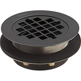 Kohler 9132-BL Round Shower Drain for use with Plastic Pipe, Gasket Included, Matte Black