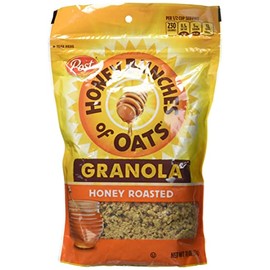 Honey Bunches of Oats Honey Roasted Granola Cereal and Snack, Good Source of Fiber, made with Whole Grain Breakfast Cereal, 11oz (Pack of 5)