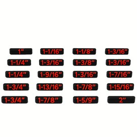 Toolbox Widget SAE+ Wrench Size Labels (1"–2") – 19 Modular Inserts for Vertical Wrench Organizers