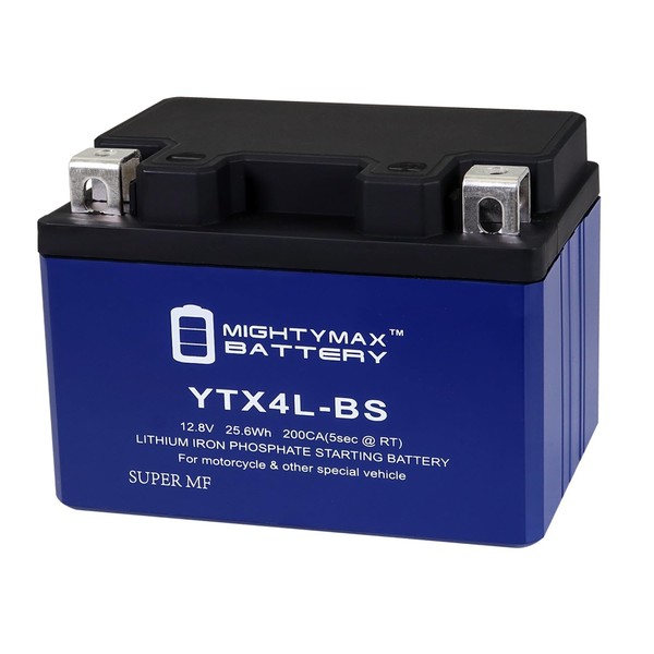 Mighty Max Battery YTX4L-BS Lithium Battery Replacement for Quad Dirt/Pit