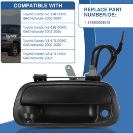 ACAUTO Tailgate Handle Backup Camera Fit for Toyota Tundra 2000-2006 Tailgate Reversing Rear View Park Assist Camera RCA Plug Replaces 819952028013