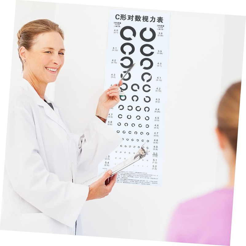 ABOOFAN 5 Sheets C Type Eye Chart Wall Visual Exam