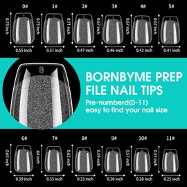BORNBYME Short Coffin Soft Gel Nail Tips,120PCS Pre Buff Full Cover Shaped Nail Extenison Tips Half Matte Gel X Nail Tips Acrylic False Nail Tips