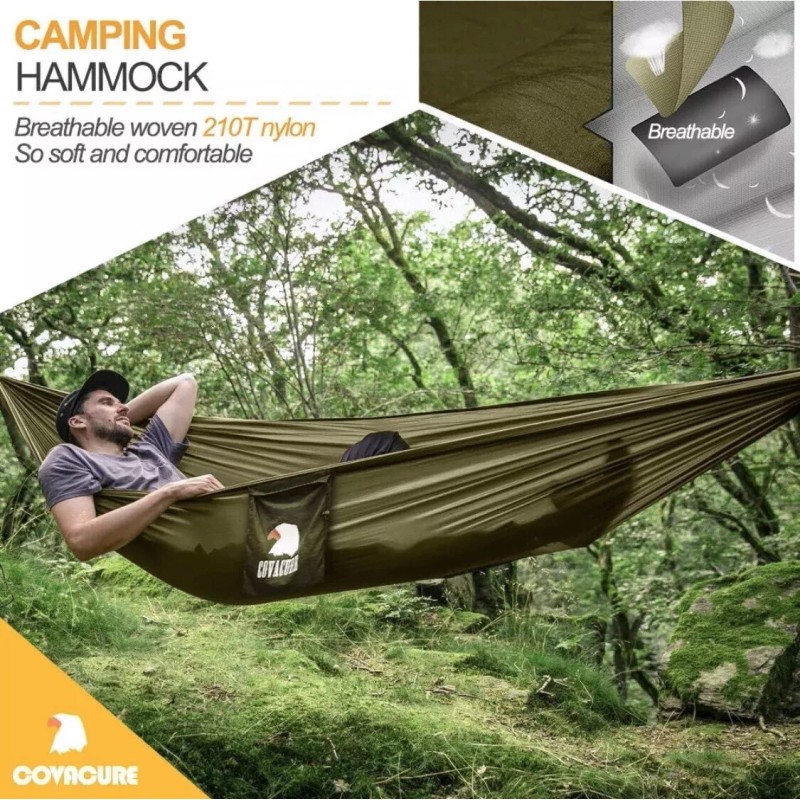 COVACURE Camping Hammock Lightweight Double Hammock Hold Up To 772lbs