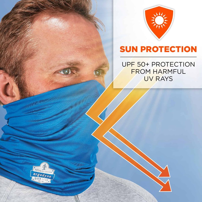 Ergodyne Chill-Its 6487 Cooling Neck Gaiter, Multiple Ways to Wear