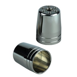 POSH 031679-33-10 Motorcycle Supplies Ultra Heavy Bar End Outer Only 2 Pieces M6 Type Plated Bar End Cap