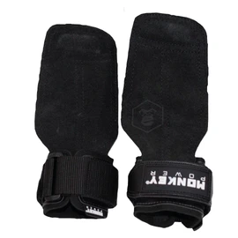 Monkey Power Straps con Callera de Piel, Gym Crossfit Muñequera (Mediano)
