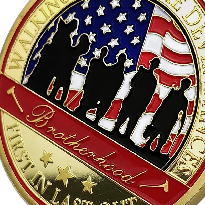 Wildland Firefighter Challenge Coin Thin Red Line Brotherhood Fire Rescue