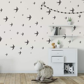 NAKLEO Stencil Painting for Children, Set of 5, 9 x 9 to 34 x 34 cm, Swallow Bird Animal, Reusable Plastic for Children's Room, Painting Template, Room Decoration, Crafts, DIY Wall Furniture Paper