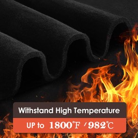 2 Pack 48'' x 20'' Welding Blanket Fireproof, 1/5"(5mm) Thickened Heat Resistant Mat, Flame Retardant Carbon Felt Wick, Fire Resistant Insulation Blanket, Heat Shield for Soldering, Stove, Grill