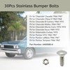 30Pcs Bumper Bolts Kit Steel Cap Front & Rear Fit