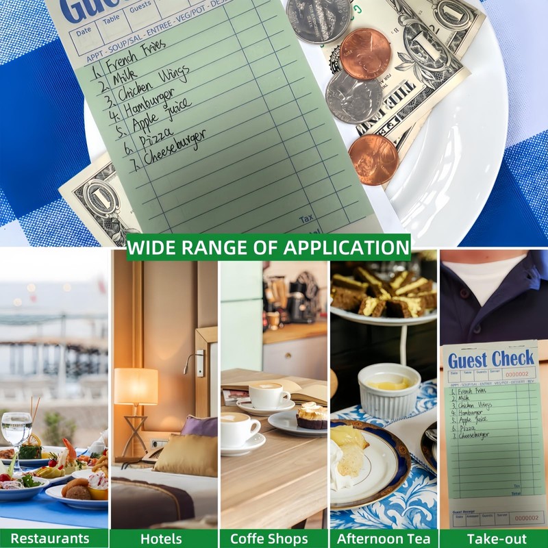 Guest Check Books 6 Pack, Guest Checks for Servers, Server
