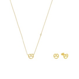 Amor Necklace for women made of 925 sterling silver, 925 silver, gold-plated, partially with gemstone/pearl, gift idea for wife and girlfriend, comes in jewellery box, Sterling Silver, Synthetic