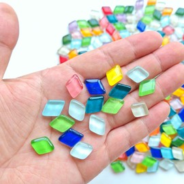 1.1LB Diamond Mixed Color Crystal Glass Mosaic Tiles for Crafts, Mosaic Tiles for Crafts Bulk, Mosaic Tiles for Stepping Stones, Vase, Garden Decoration & Home Decor
