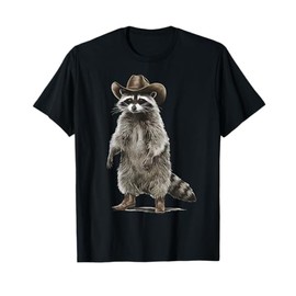 Vintage Raccoon Cowboy Cowgirl Trash Panda Western Country T-Shirt