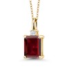 18K Yellow Gold Plated Silver Gemstone Birthstone Solitaire Pendant Necklace