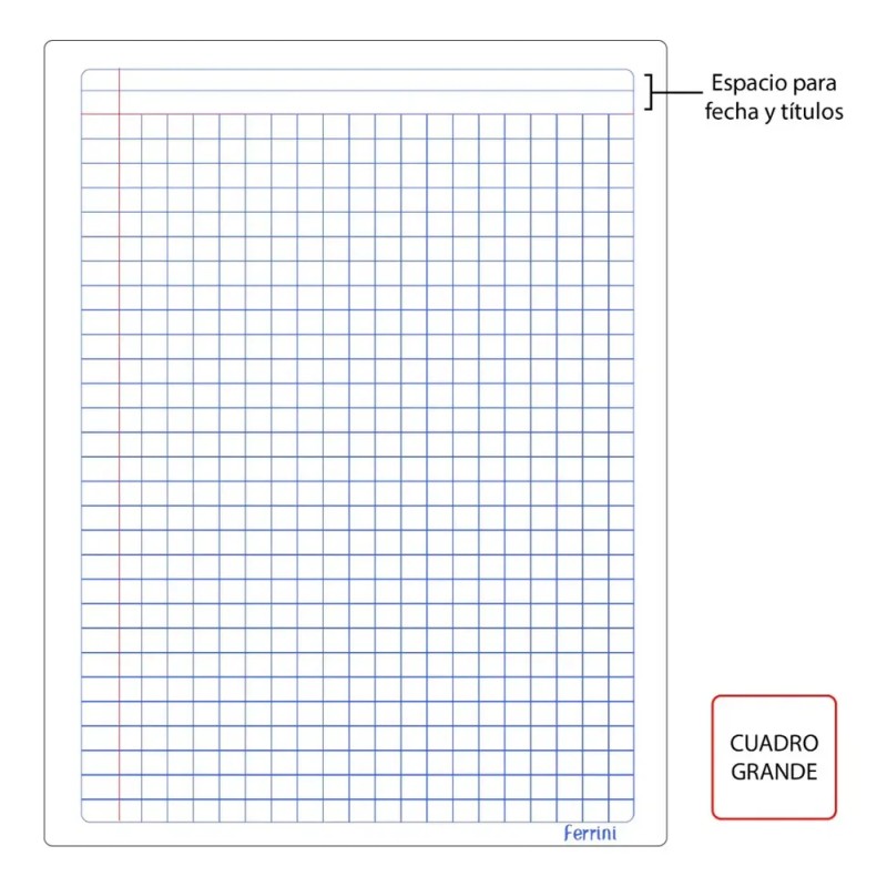 Cuadernos Cosidos Profesional Ferrini Libreta 100h 8 Pack Color Cuadro