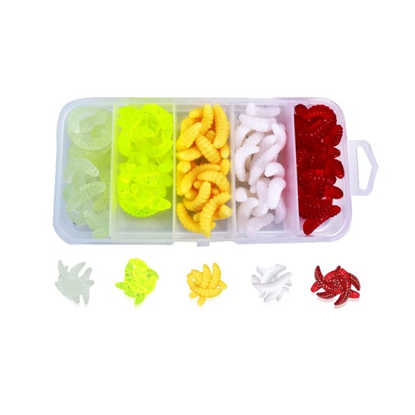 YOUZMY Pack of 200 Artificial Bait Worms Fish, Artificial Worm,