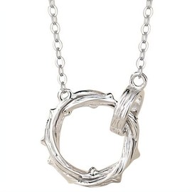 NicoWerk SKE706 Women's Silver Chain Wreath Made of 925 Sterling Silver Branch Circle Unusual Filigree with Structure, Sterling Silver