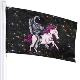 Astronaut Unicorn Flag 3x5 Ft Outdoor Indoor With Grommet Garden Yard Banner Decorative Sign