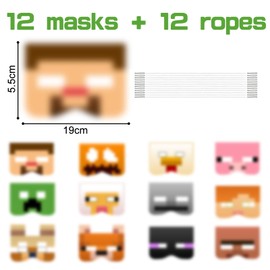 EDLMKM 12pcs Kids Paper Party Masks for Party Bag Fillers, Card Masks Costumes, Dress Up Cosplay Mask, for Boys Girls Masquerade Christmas Birthday Party Decorations