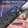 2 Pack Power Strip Surge Protector, 6 Outlets 3 USB