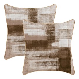 Jecuwo Brown Grey Throw Pillow Covers 18x18 Set of 2, Abstract Art Decorative Throw Pillow Covers Modern Abstract Soft Polyester Pillowcase Outdoor Cushion Cover for Sofa Couch Farmhouse Room Bed