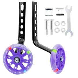 Training Wheels, Training Wheels for 20 18 16 14 12 Inch Bike, Bicycle Training Wheels for Kids, Suitable Single Speed Bike with Adjustable Axle Extenders Bolt, Purple