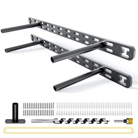 2pcs Floating Shelf Bracket Heavy Duty,Decorative Floating Shelf Hardware Hidden Black Metal Fireplace Mantel Brackets (18"X6"X1.0" with Tools )