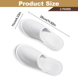 BCHKO 2 Pairs of Hotel Slippers, Disposable Guest, Comfortable and Breathable, Spa Family Guests, Unisex (Thickening)
