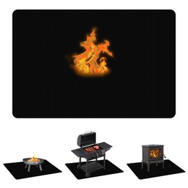 HONPHIER Grill Matte Bodenschutz 100 x 150 cm Feuerstellenmatte Grillteppich euerfeste Grillmatte Outdoor Groß für Gasgrill Holzkohlegrill Kamine