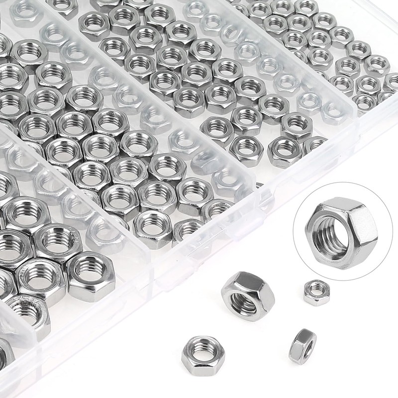 HELIFOUNER 200 Pieces 5 Sizes Metric Hex Nuts Assortment Kit,