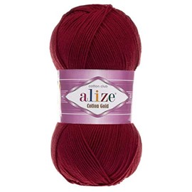 55% Cotton 45% Acrylic Alize Cotton Gold Yarn 1 Skein/Ball 100 gr 360 yds (390- Cherry)