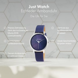 Just Watch Ella JW10093 Women's Watch Genuine Leather Pin Buckle Analogue Quartz Elegant, blue, Strap.