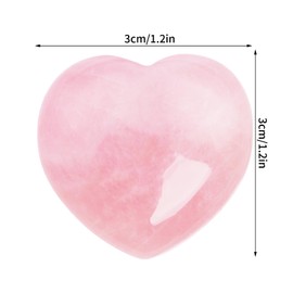 Marrywindix 4 Packs 1.2 Inches Healing Crystal Natural Rose Stone Heart Love Carved Palm Worry Stone Chakra Reiki Balancing