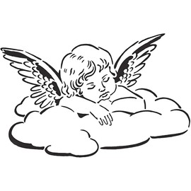 Viva Decor A4 Universal Stencil - Angel on Cloud #2105