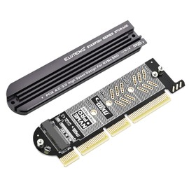 ELUTENG NVMe PCIe 4.0 Adapter NVMe M.2 SSD to PCIe X4/X8/X16 Card with Aluminum Heat Sink M.2 to PCI-Express SSD Expansion Card Support 2230 2242 2260 2280 Max 4TB for Windows/Linux/Moc os