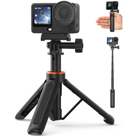 14" Osmo-Action Selfie-Stick Tripod for DJI Action 5/4/3, Portable Handle Grip w Magnetic Quick-Release Adapter Mount, Mini Extension Rod/Desktop Stand/Accessories for Travel Vlogging Video Shooting