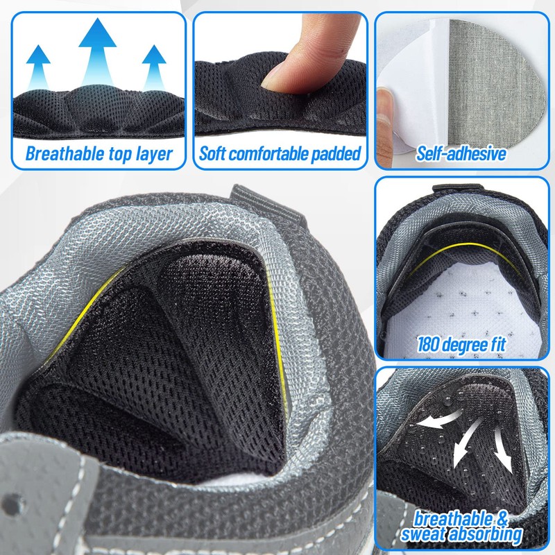 Shoe Heel Inserts, 8 Pcs Mesh Self-Adhesive Heel Cushion Pads