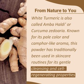 White Turmeric Powder by mi nature | Kachur, Curcuma zeodaria,Poolankilangu| 227g(8 oz) (0.5 lb) | Does not stain | White turmeric for face and skin | 100% Natural| From India
