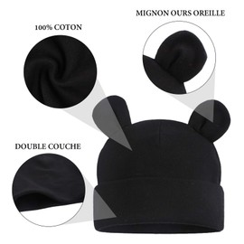 XIAOHAWANG Baby Swaddling Cloth Cotton with Newborn Hat Baby Burp Cloths Soft Comfortable Swaddling Cloth for Baby Girls, Boys (Black)