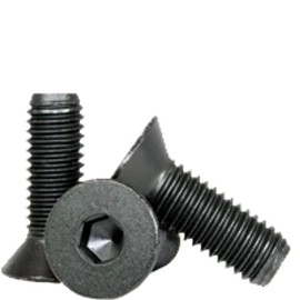 1/4"-20 x 1 Flat Head Socket Cap Screws, Black Oxide Finish, Coarse Threads, Fully Threaded, 25 Pack