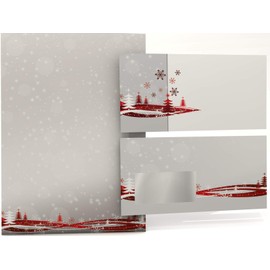 Christmas Letter Paper Set | Festival of Love | 50 Sheets of A4 Writing Paper | 50 Window Envelopes | Envelope in DIN Long Format | Writing Paper Set