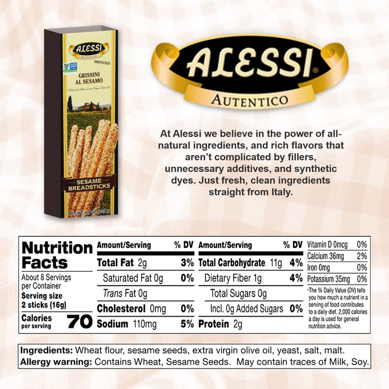 Vigo Alessi Sesame Breadsticks Boxes - 4.4 oz - 12