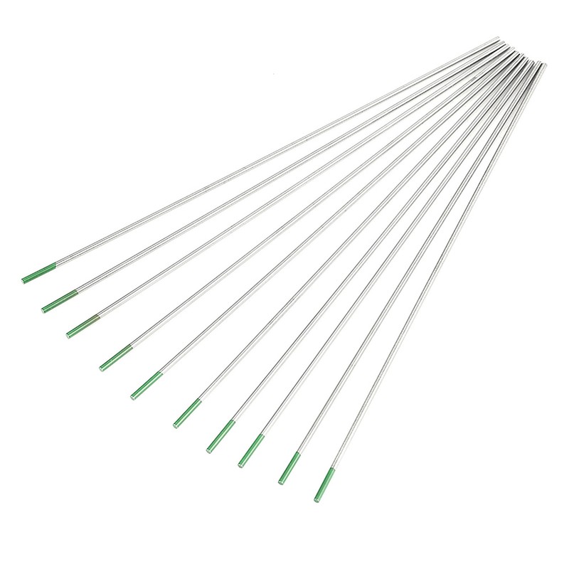 10Pcs Pure Tungsten Electrodes WP Green Tip for AC Tig