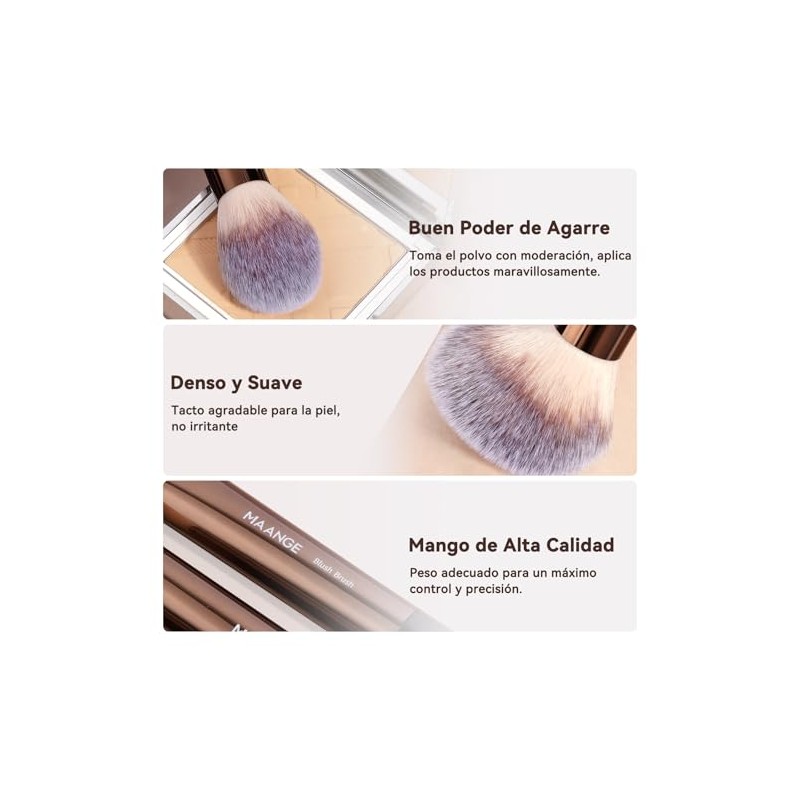 MAANGE 13Pcs Brochas para Maquillaje de Aluminio con Estuche Impermeable
